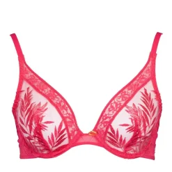 AUBADE Soutien gorge tulle rouge avec dentelle orné d'un bijou Femme ROSE Outlet