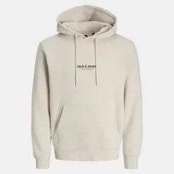 JACK & JONES Sweat à capuche Vesterbro coton mélangé couleur unie Homme BEIGE Best