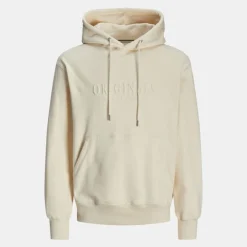 JACK & JONES Sweat à capuche frederiksberg doux coton Homme BLANC ECRU Discount