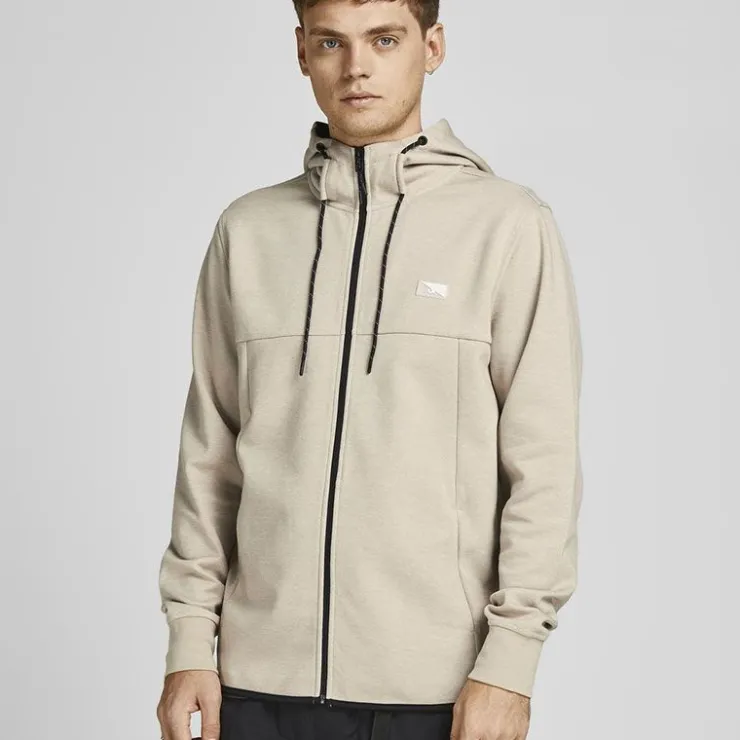 JACK & JONES Sweat à capuche léger Homme BEIGE Discount