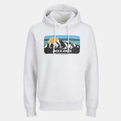 JACK & JONES Sweat à capuche paysage de montage avec soleil Homme GRIS CLAIR Discount