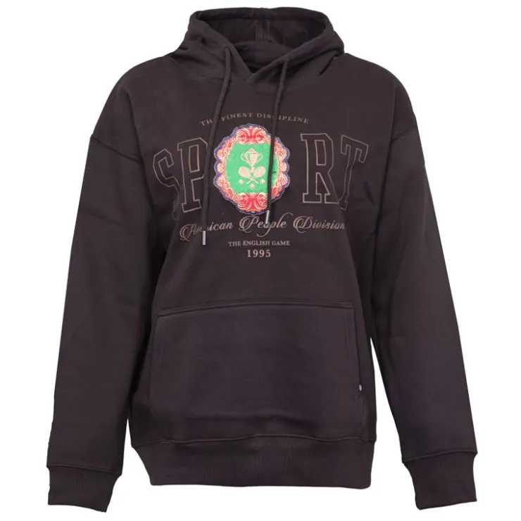 AMERICAN PEOPLE Sweat à capuche Scott coton inscription Sport Femme NOIR