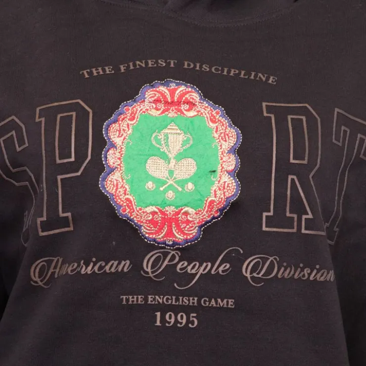 AMERICAN PEOPLE Sweat à capuche Scott coton inscription Sport Femme NOIR