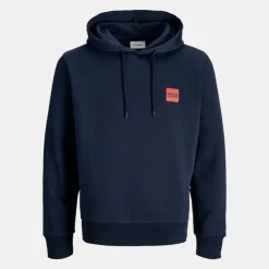 JACK & JONES Sweat à capuche sky captain brandy regular fit Homme BLEU FONCE Hot
