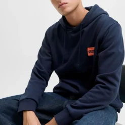 JACK & JONES Sweat à capuche sky captain brandy regular fit Homme BLEU FONCE Hot