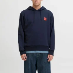 JACK & JONES Sweat à capuche sky captain brandy regular fit Homme BLEU FONCE Hot