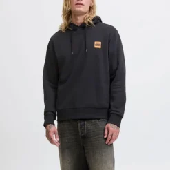 JACK & JONES Sweat à capuche sky captain brandy regular fit Homme NOIR Outlet