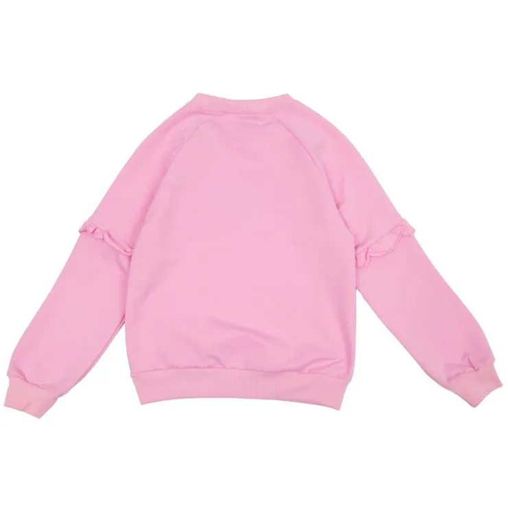 CXL BY CHRISTIAN LACROIX Sweat à sequins coton col rond manches avec volants Fille ROSE CLAIR Clearance