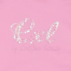 CXL BY CHRISTIAN LACROIX Sweat à sequins coton col rond manches avec volants Fille ROSE CLAIR Clearance