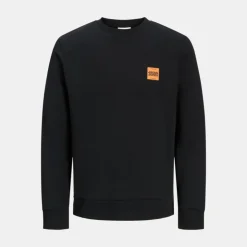 JACK & JONES Sweat brandy coton col ras de cou manches longues Homme NOIR Hot