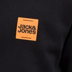 JACK & JONES Sweat brandy coton col ras de cou manches longues Homme NOIR Hot