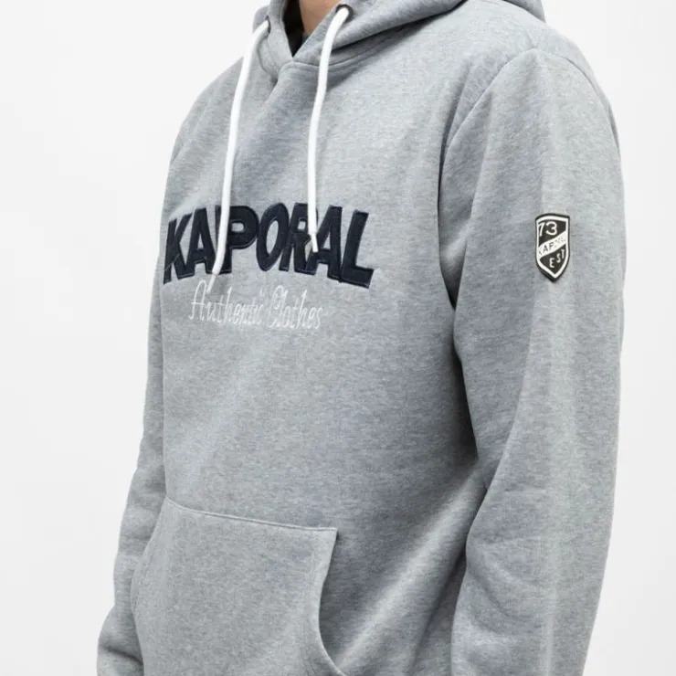 KAPORAL Sweat brodé darell à capuche Homme GRIS Hot