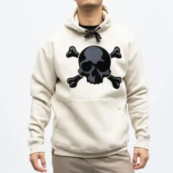 DEELUXE 74 Sweat capuche brook imprimé tête de mort Homme BEIGE Outlet