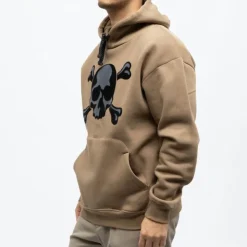 DEELUXE 74 Sweat capuche brook imprimé tête de mort Homme MARRON CLAIR Hot