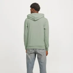 JACK & JONES Sweat capuche doux Verner coton Homme VERT CLAIR Outlet