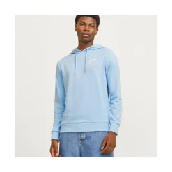 JACK & JONES Sweat capuche doux Verner coton Homme BLEU CLAIR Online