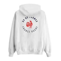 JACK & JONES Sweat capuche XV de France rugby Homme BLANC New