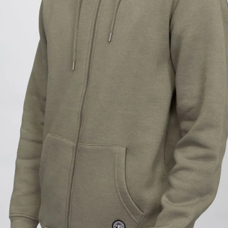 PANAME BROTHERS Sweat capuche zippé manches longues poche kangourou Sylvain Homme KAKI Sale