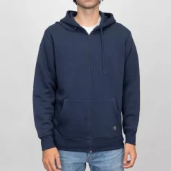 PANAME BROTHERS Sweat capuche zippé manches longues poche kangourou Sylvain Homme BLEU FONCE Online