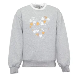 CXL BY CHRISTIAN LACROIX Sweat col à volants imprimé coeurs fille Enfant GRIS CLAIR Clearance