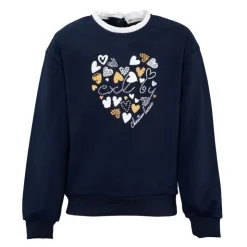 CXL BY CHRISTIAN LACROIX Sweat col à volants imprimé coeurs fille Enfant BLEU FONCE Clearance
