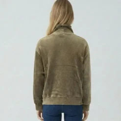 LES TROPEZIENNES PAR M.BELARBI Sweat col camionneur doline Femme KAKI Outlet