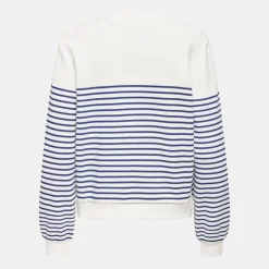 ONLY Sweat col rond à rayures avec imprimé coeur Femme BLEU FONCE Sale