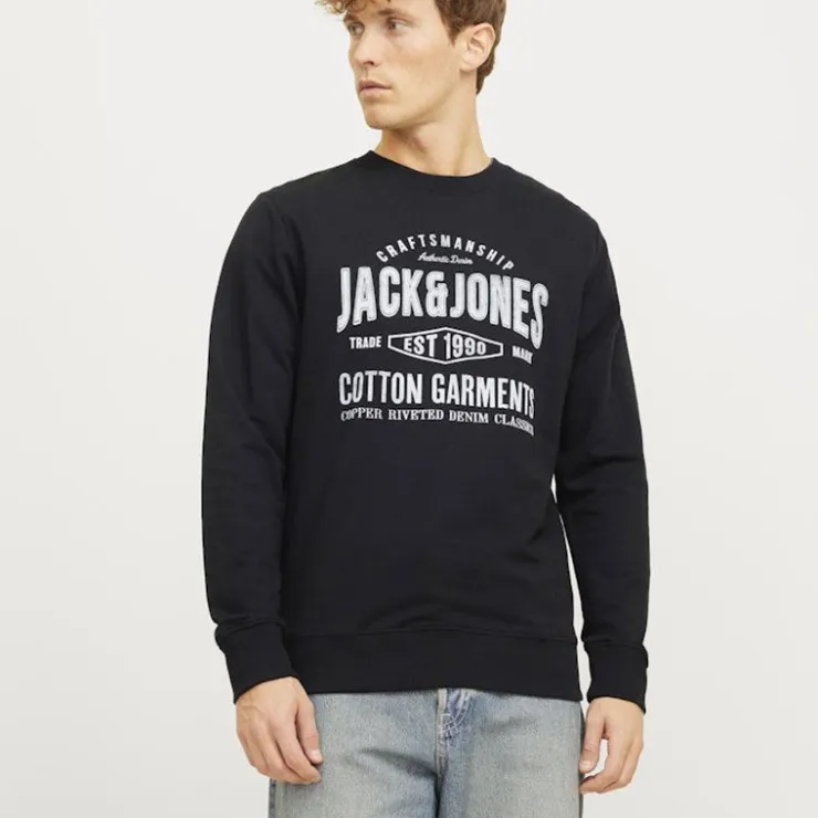 JACK & JONES Sweat col rond Homme NOIR Outlet