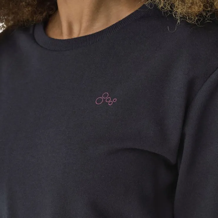 ONLY PLAY Sweat coton Font Life doux Femme BLEU FONCE