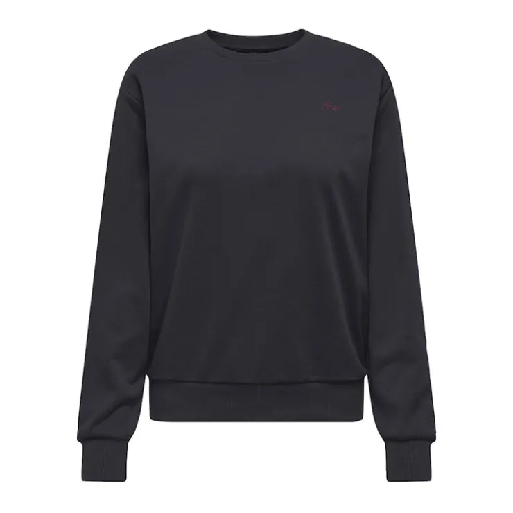 ONLY PLAY Sweat coton Font Life doux Femme BLEU FONCE