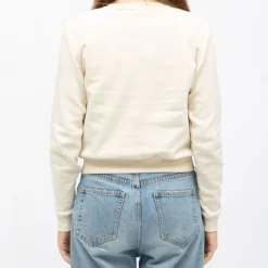 ONLY Sweat coton rubi Love imprimé léopard Femme BLANC ECRU Discount