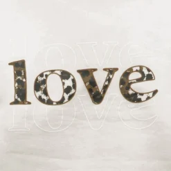 ONLY Sweat coton rubi Love imprimé léopard Femme BLANC ECRU Discount