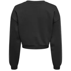 ONLY Sweat court inscription "avenue" poitrine Femme NOIR