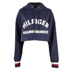 TOMMY HILFIGER Sweat crop top bleu Femme BLEU FONCE Hot