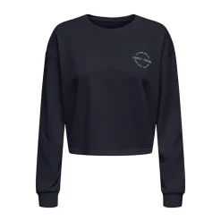 ONLY PLAY Sweat de sport crop top Pica imprimé Femme BLEU FONCE Hot