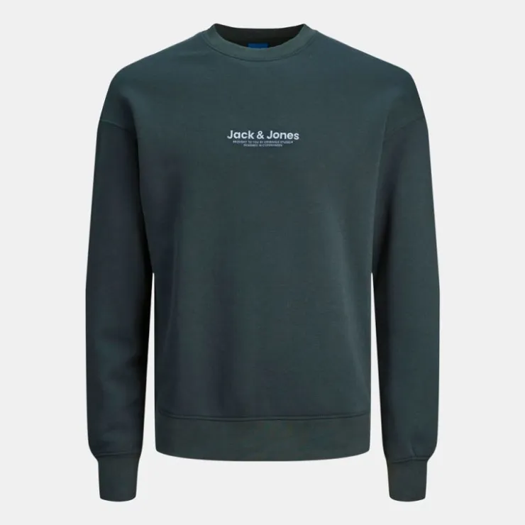 JACK & JONES Sweat doux col ras de cou coton mélangé vesterbro manches longues Homme VERT FONCE Sale