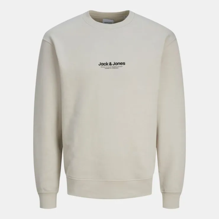 JACK & JONES Sweat doux col ras de cou coton mélangé vesterbro manches longues Homme BEIGE Outlet