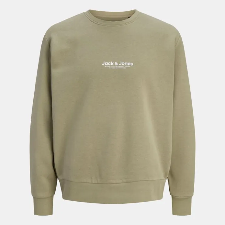 JACK & JONES Sweat doux col ras de cou coton mélangé vesterbro manches longues Homme KAKI Outlet