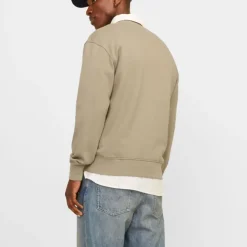 JACK & JONES Sweat doux col ras de cou coton mélangé vesterbro manches longues Homme KAKI Outlet