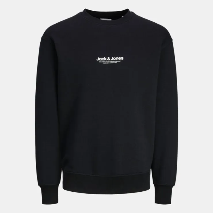 JACK & JONES Sweat doux col ras de cou coton mélangé vesterbro manches longues Homme NOIR Best