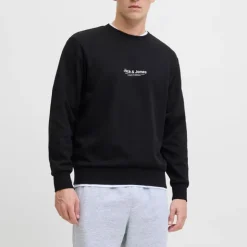 JACK & JONES Sweat doux col ras de cou coton mélangé vesterbro manches longues Homme NOIR Best
