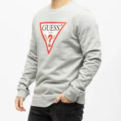 GUESS Sweat coton Homme GRIS Outlet