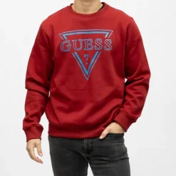 GUESS Sweat coton Homme BORDEAUX