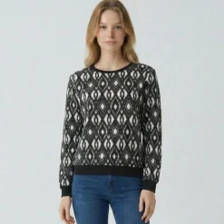 LES TROPEZIENNES PAR M.BELARBI Sweat ikat roc Femme NOIR Best