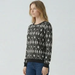 LES TROPEZIENNES PAR M.BELARBI Sweat ikat roc Femme NOIR Best