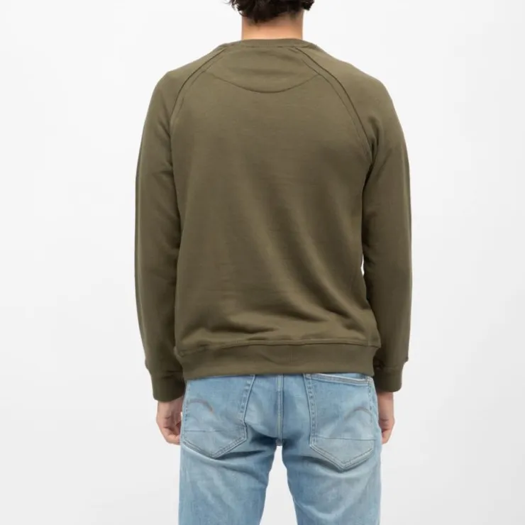 CERRUTI Sweat manches longues col rond coda imprimé logo Homme KAKI