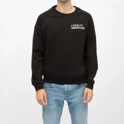 CERRUTI Sweat manches longues col rond coda imprimé logo Homme NOIR Online