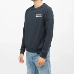 CERRUTI Sweat manches longues col rond coda imprimé logo Homme BLEU FONCE Sale