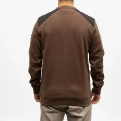 DEELUXE 74 Sweat meteor color block avec poche zippée Homme MARRON FONCE