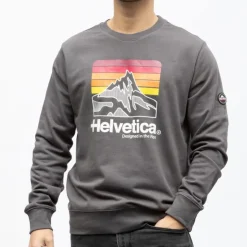 HELVETICA Sweat monaco coton Homme GRIS FONCE Sale